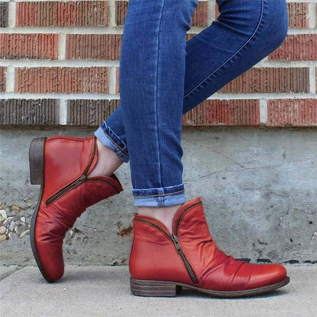 Chic Women's Zip-Up Ankle Boots