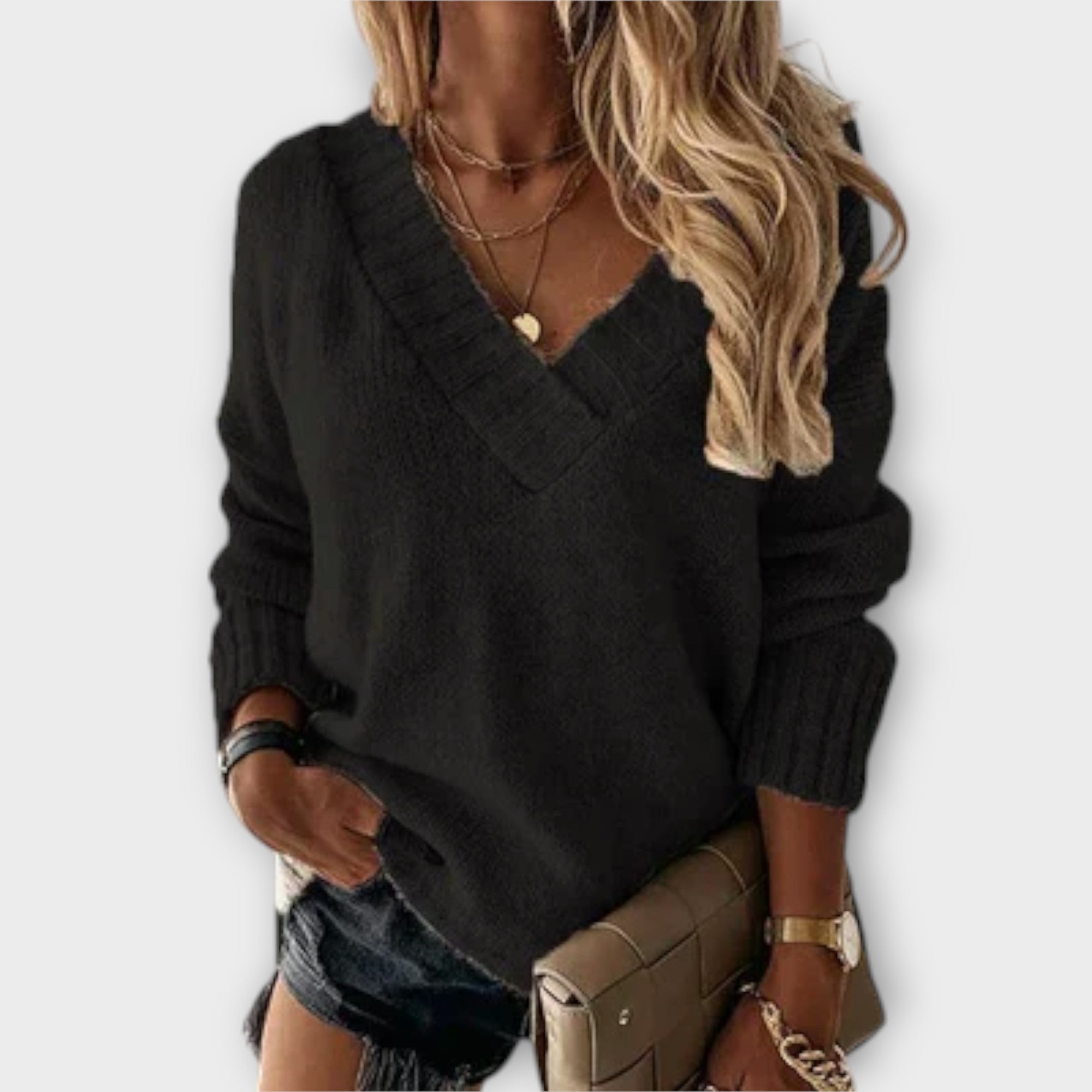 Avril - Comfortable V-Neck Sweater for a Casual Style