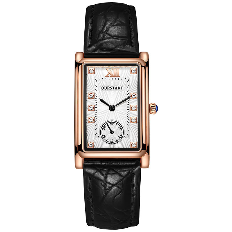 Elegant Leather Wristband Couple Watch for Stylish Moments