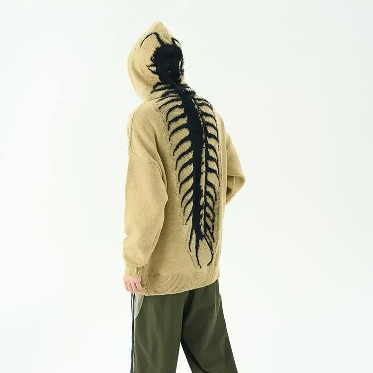 Anthracite moth print hoodie, trendy style and guaranteed comfort