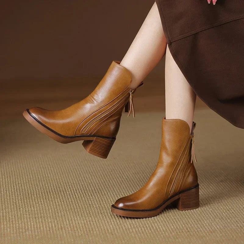 Sonia™ Elegant Leatherette Ankle Boots for Stylish Comfort