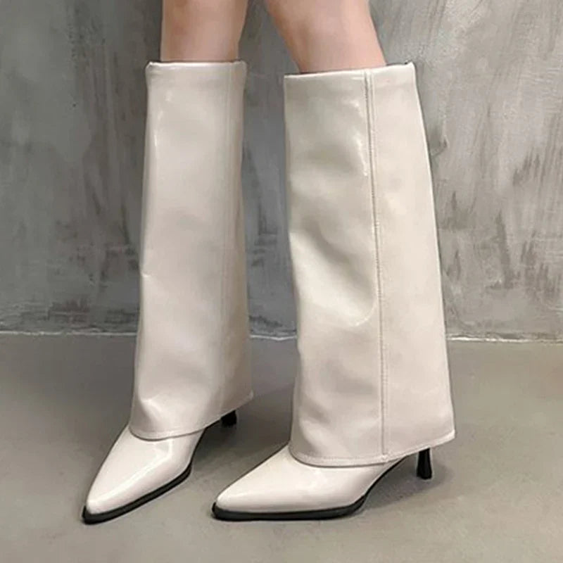 Women's High-Gloss Knee-High Boots