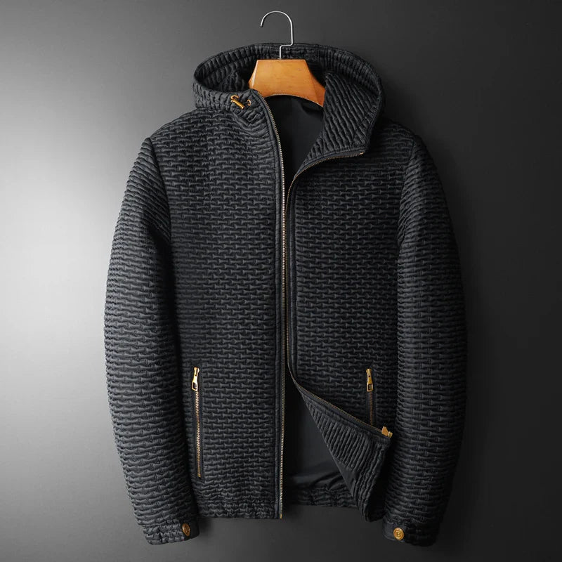 Elegant and Comfortable Black Micro-Quilt Jacket