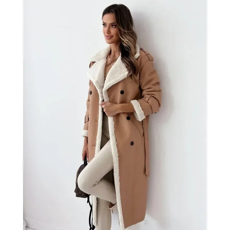 Elara | Stylish trench coat with soft plush lining