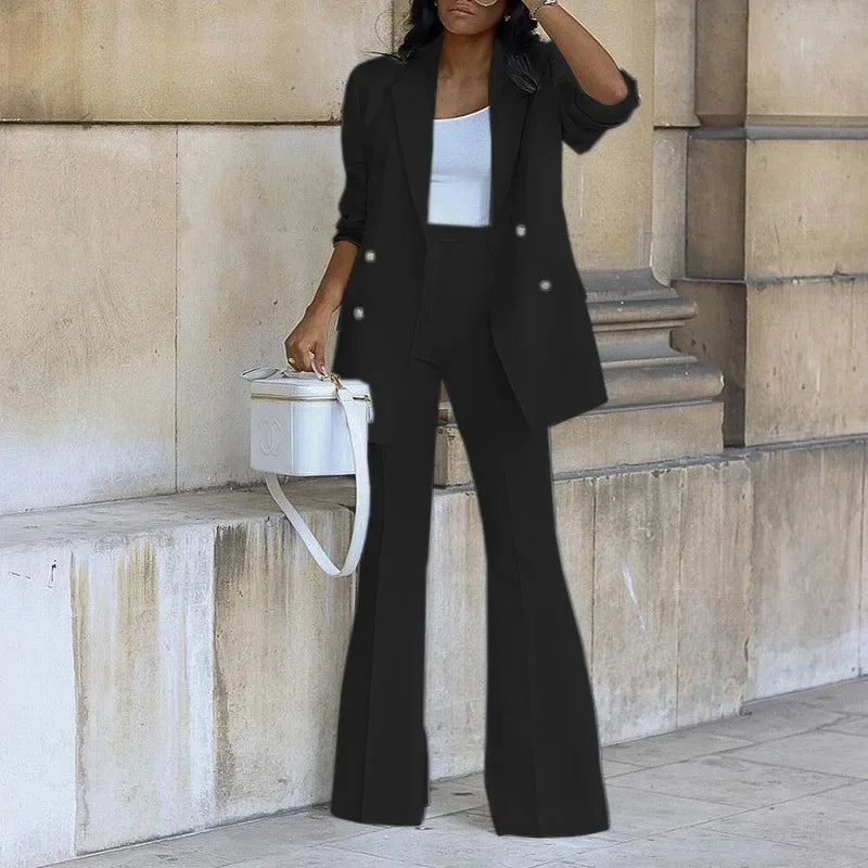 Lauren | Elegant Formal Suit Set with Slim Long Blazer for Women