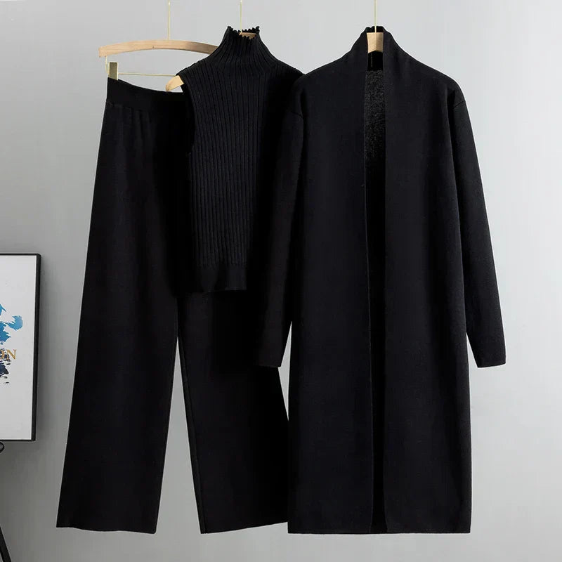 Jessica | Elegant Women's 3-Piece Cardigan and Pants Set for Stylish Looks