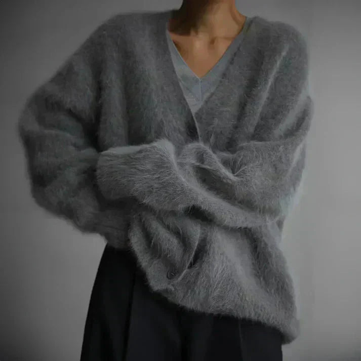 Fuzzy Mohair Cardigan – Plush, Ultra-Soft Knit for Cozy Style