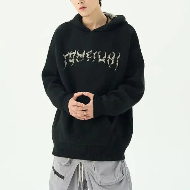 Anthracite moth print hoodie, trendy style and guaranteed comfort