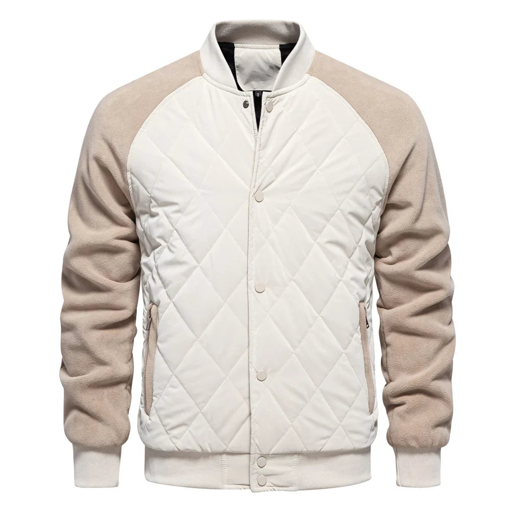 Nolan Leather Naval Jacket with Quilted Fabric
