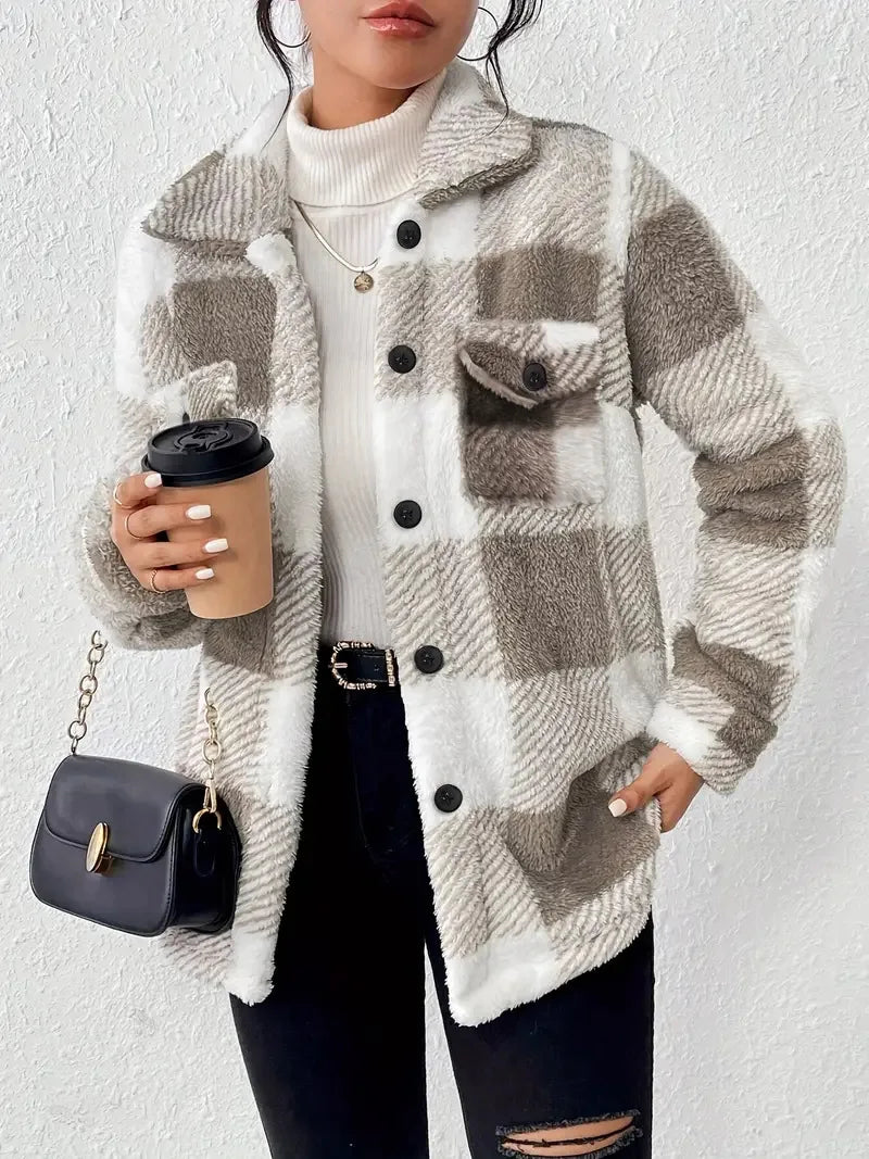 Martin | Elegant Plaid Fleece Jacket for a Trendy Look