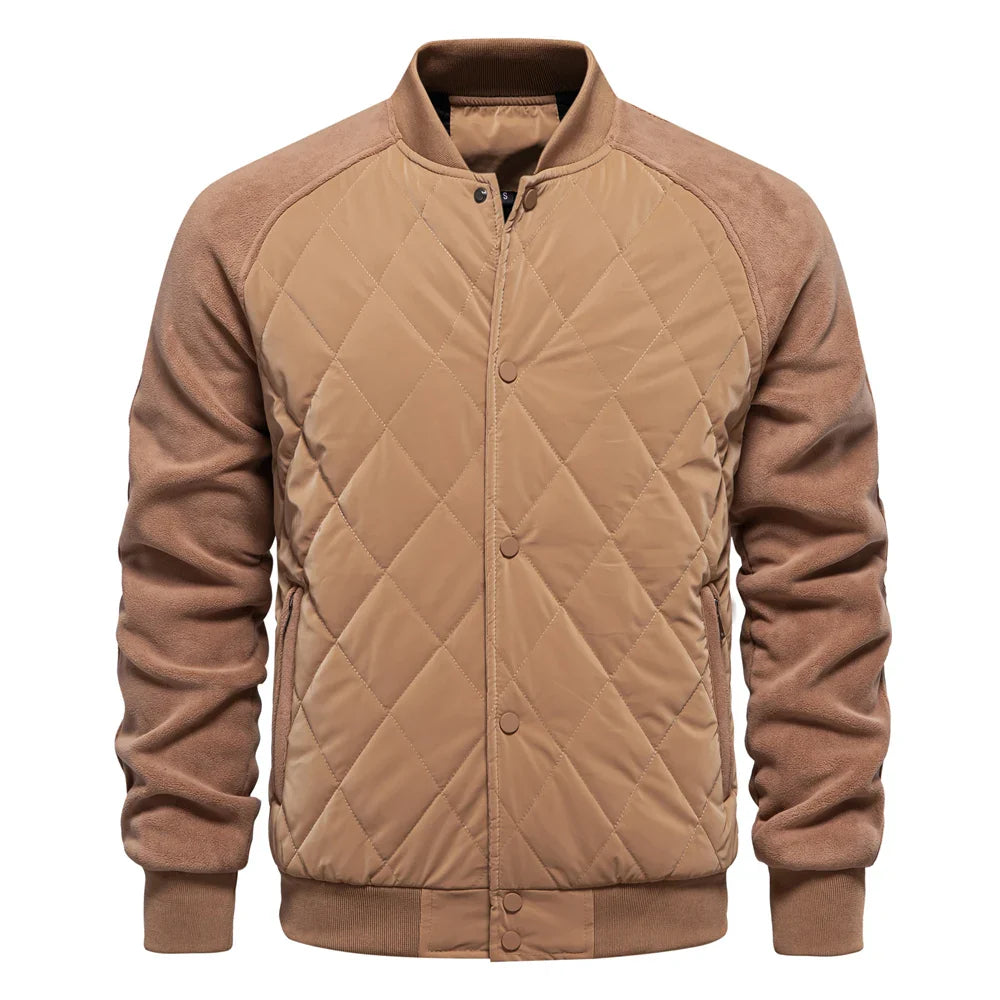Nolan Leather Naval Jacket with Quilted Fabric