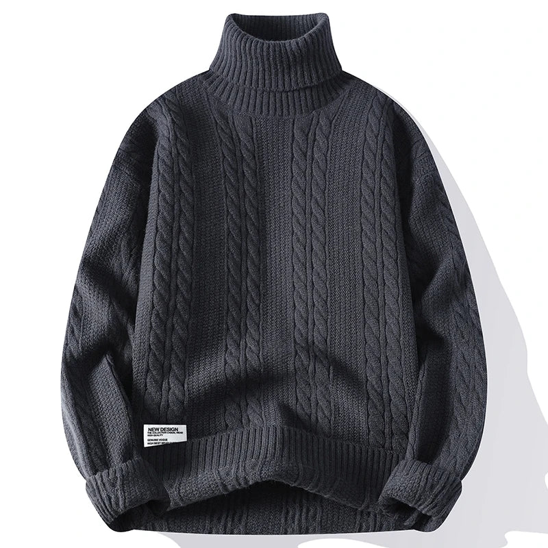 Chic Cable Knit Turtleneck Sweater
