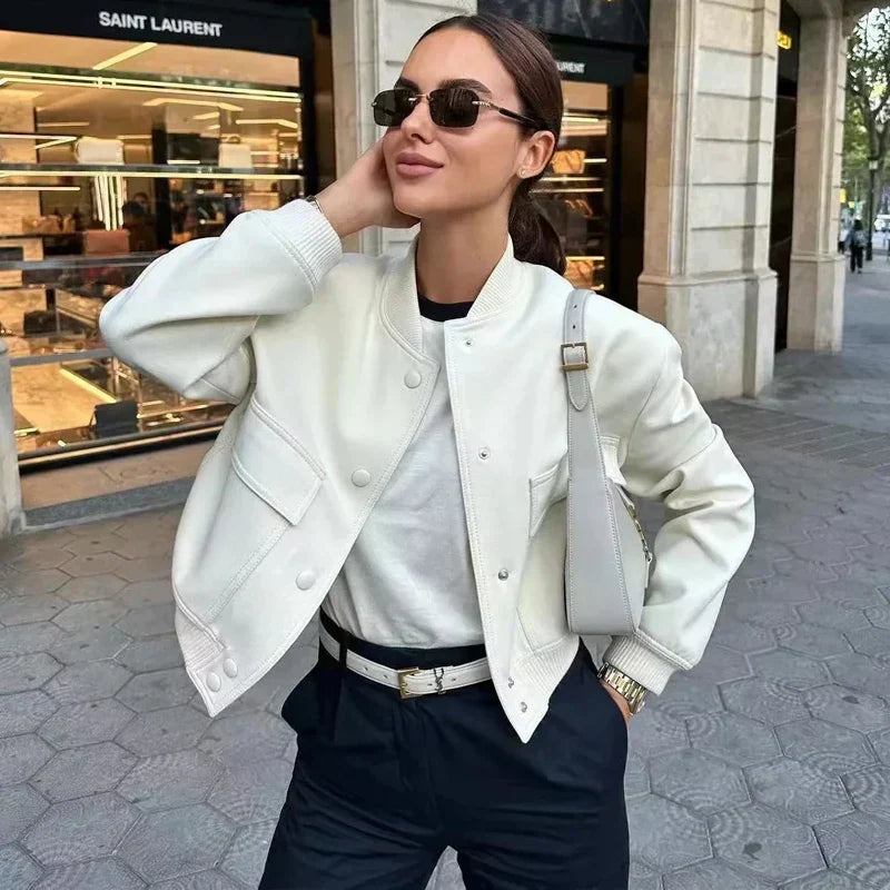 Minimalist women's jacket, trendy and stylish