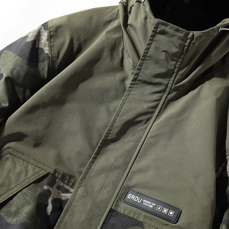 Camouflage Jacket with Double Slits for a Unique Style