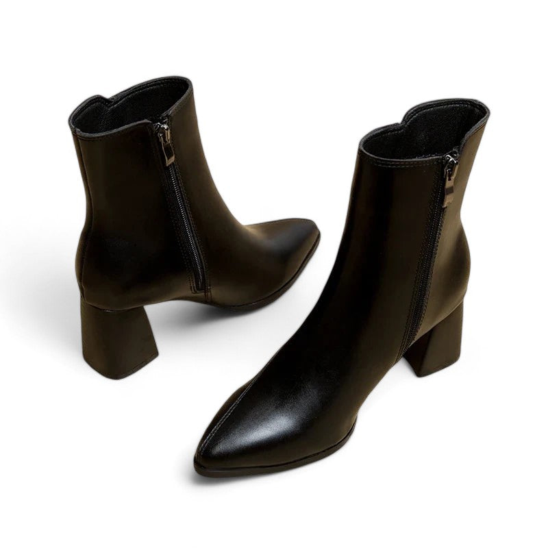 Women's Trendy Pointed-Toe Chunky Heel Boots with Waterproof Platform