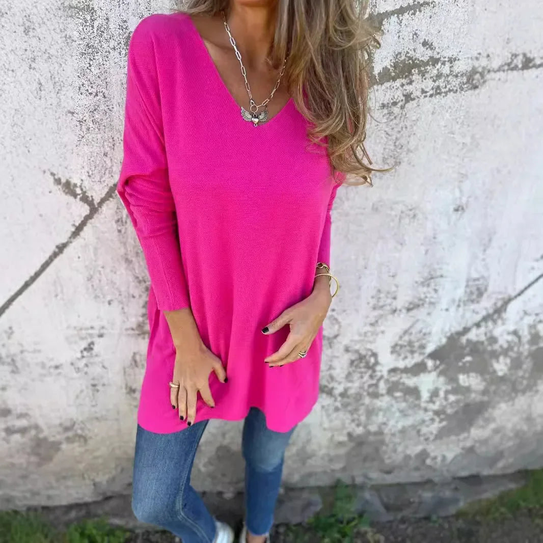 Sasha - Cozy V-Neck Knitted Tunic for Effortless Style