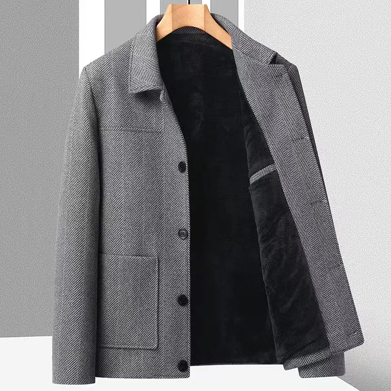 Marc Short Coat with Micro Chevron for an Elegant and Trendy Style