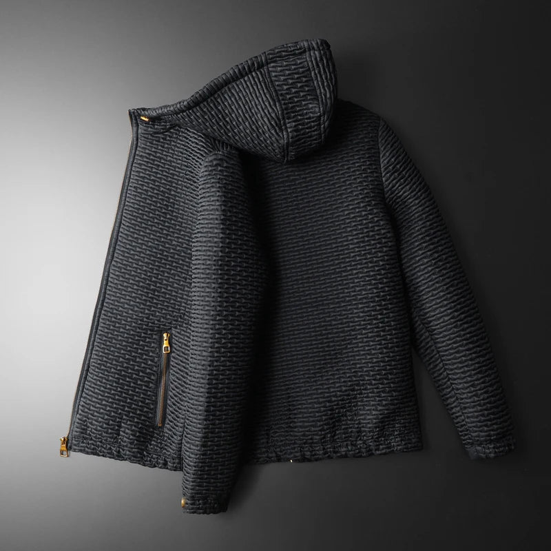 Elegant and Comfortable Black Micro-Quilt Jacket