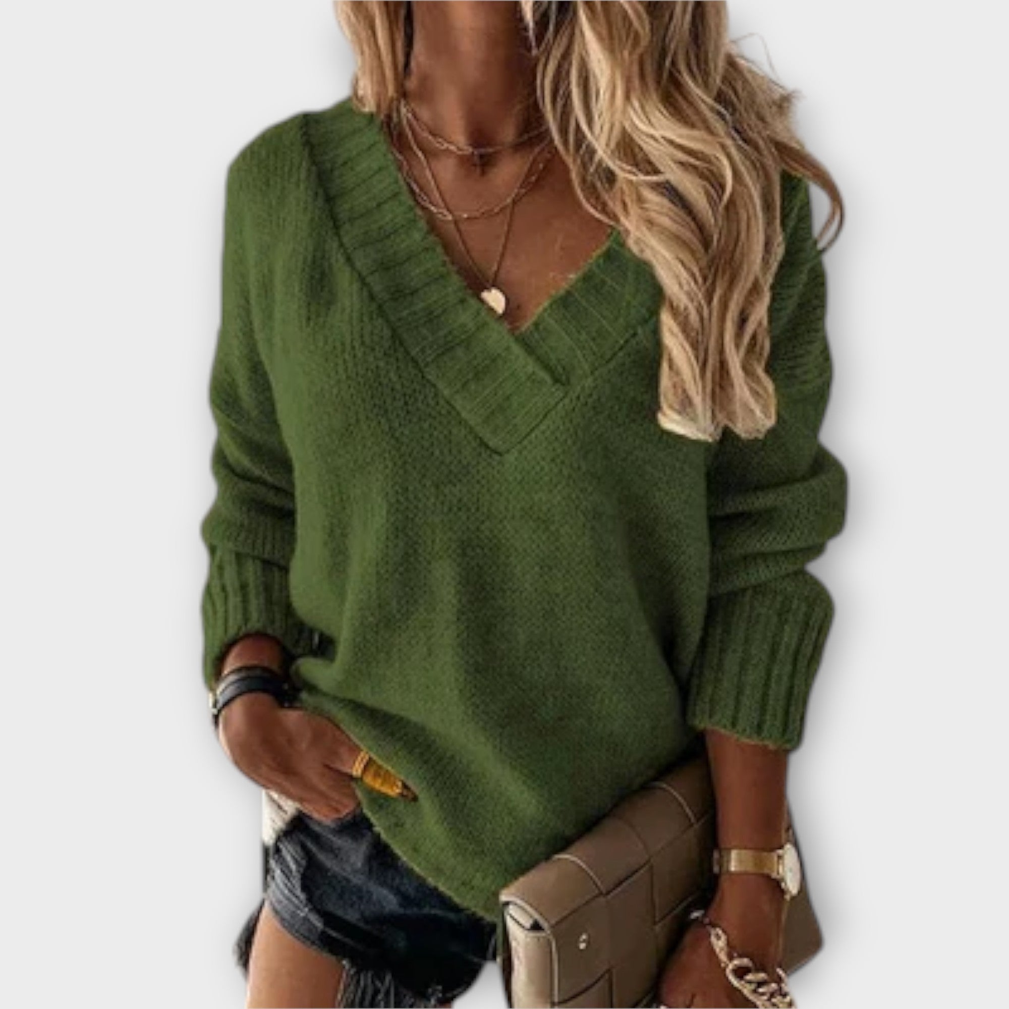 Avril - Comfortable V-Neck Sweater for a Casual Style