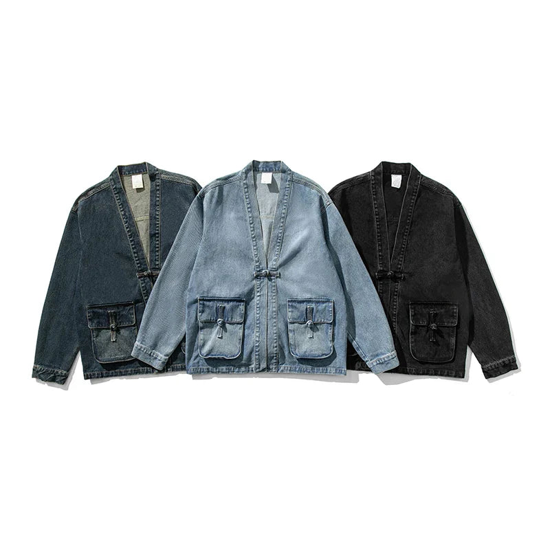Vintage Wash Denim Kimono for a Unique and Elegant Style