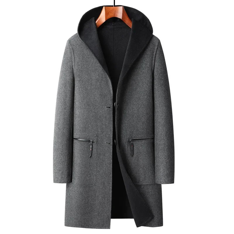 Elegant and Versatile Reversible Wool Coat