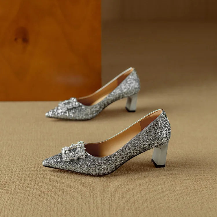 Gloria - Elegant Heels with Sparkles for a Dazzling Style