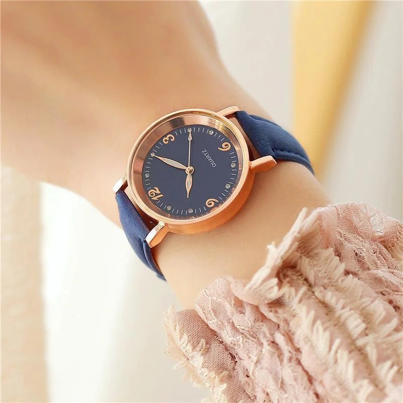 Watch with a leather strap