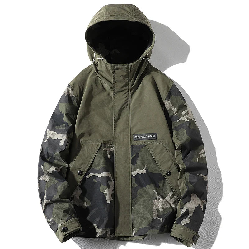 Camouflage Jacket with Double Slits for a Unique Style