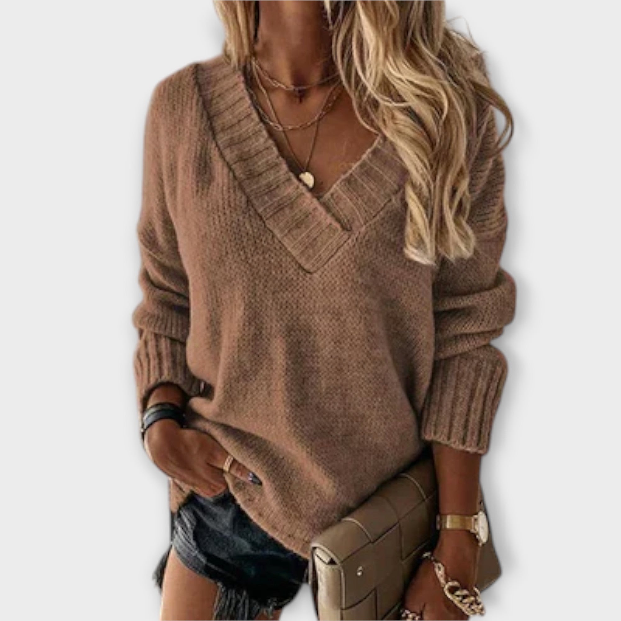 Avril - Comfortable V-Neck Sweater for a Casual Style