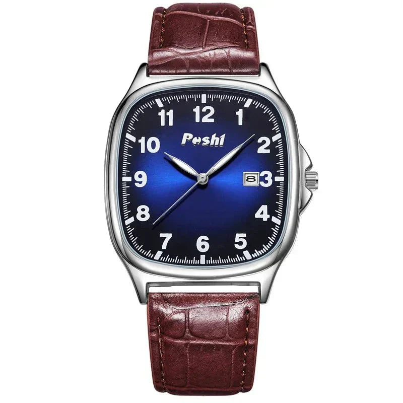 Elegant Quartz Watch with Fashion Leather Strap