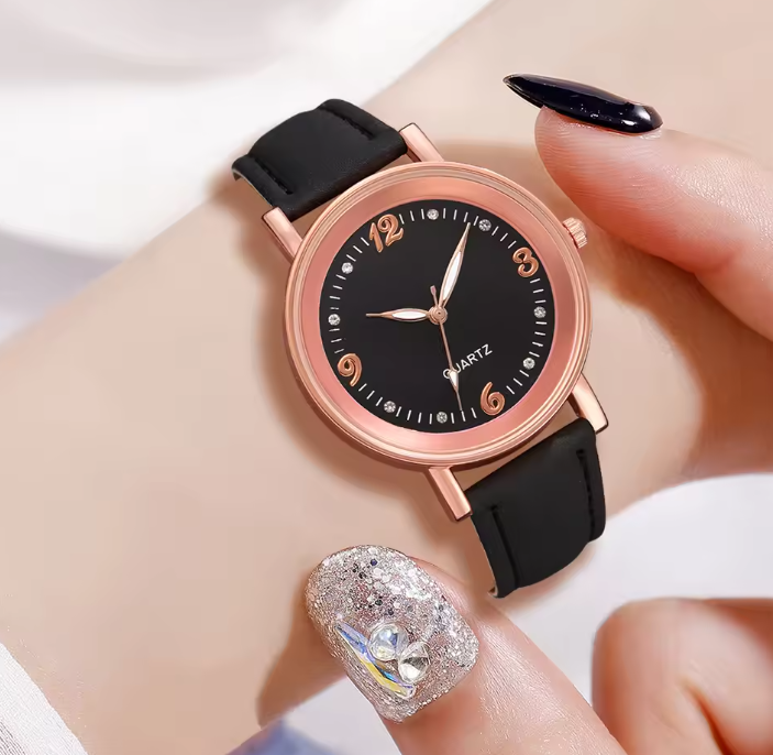 Watch with a leather strap
