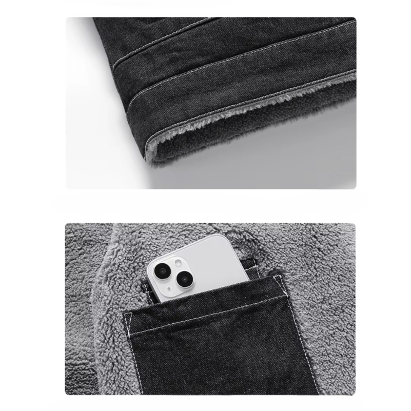 Jeans jacket with fleece lining for extra warmth and comfort