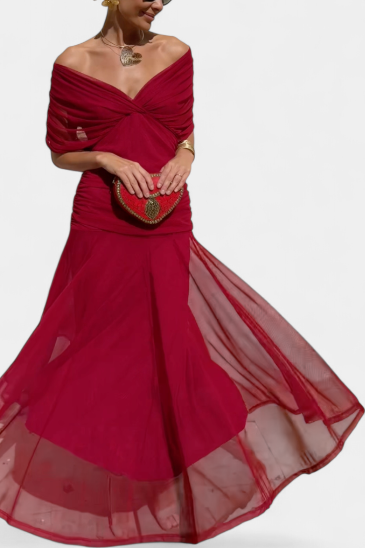 Timeless Elegant Long Dress with V-Neck