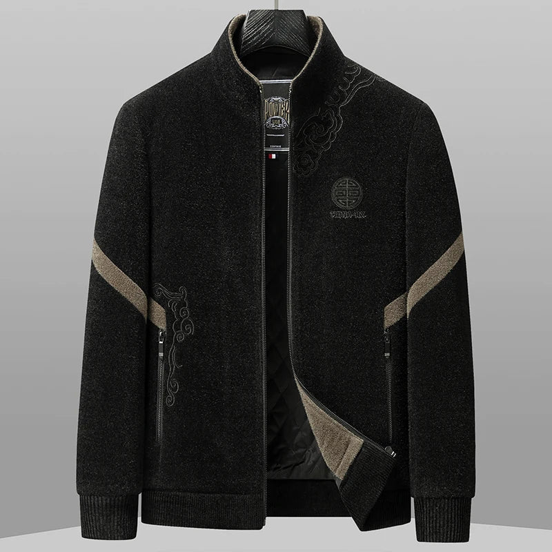 Elegant Color Block Velour Sweatshirt