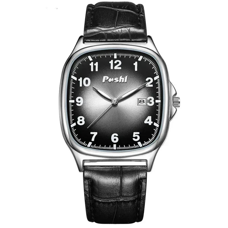 Elegant Quartz Watch with Fashion Leather Strap
