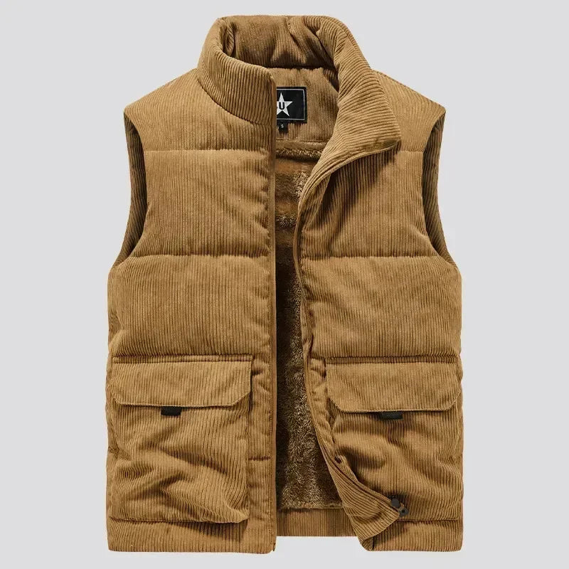 Striped corduroy vest for a trendy and comfortable look