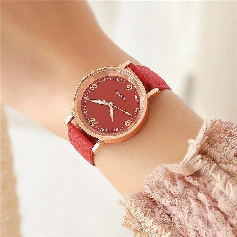 Watch with a leather strap