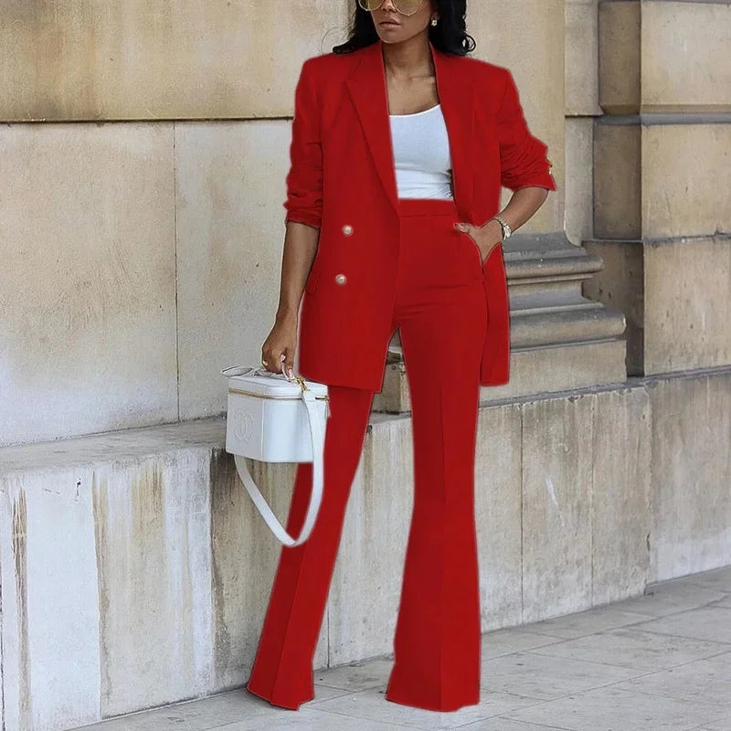 Lauren | Elegant Formal Suit Set with Slim Long Blazer for Women