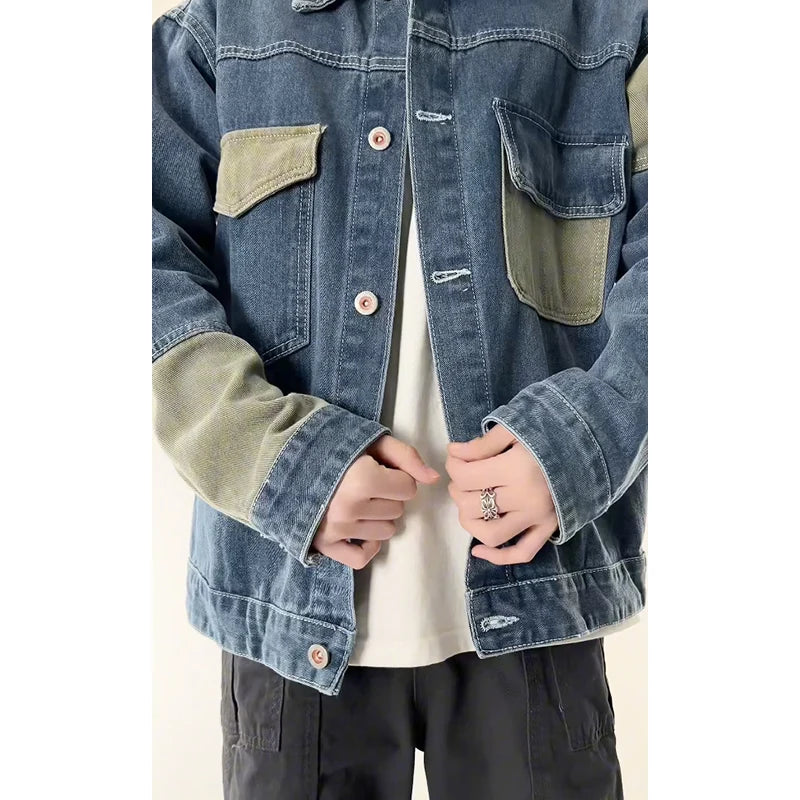 Stylish and Trendy Patchwork Denim Jacket
