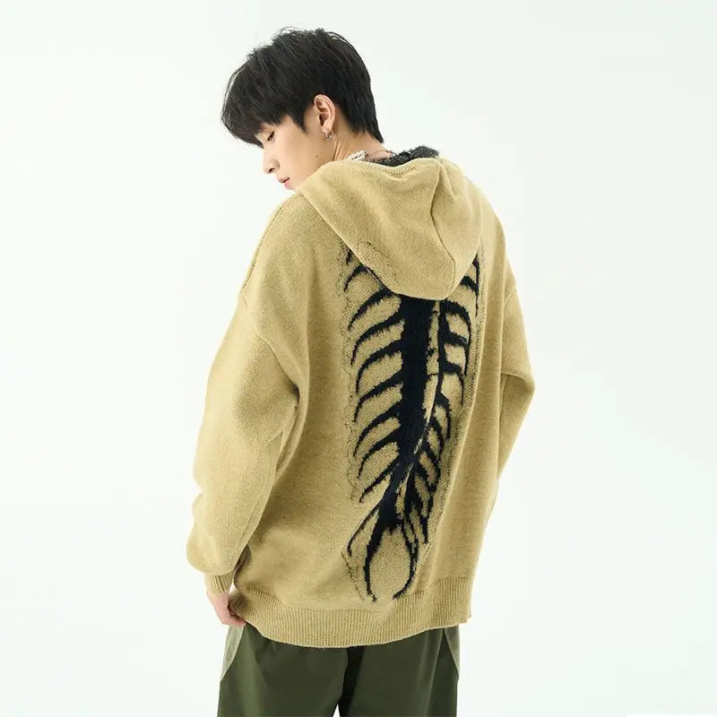 Anthracite moth print hoodie, trendy style and guaranteed comfort