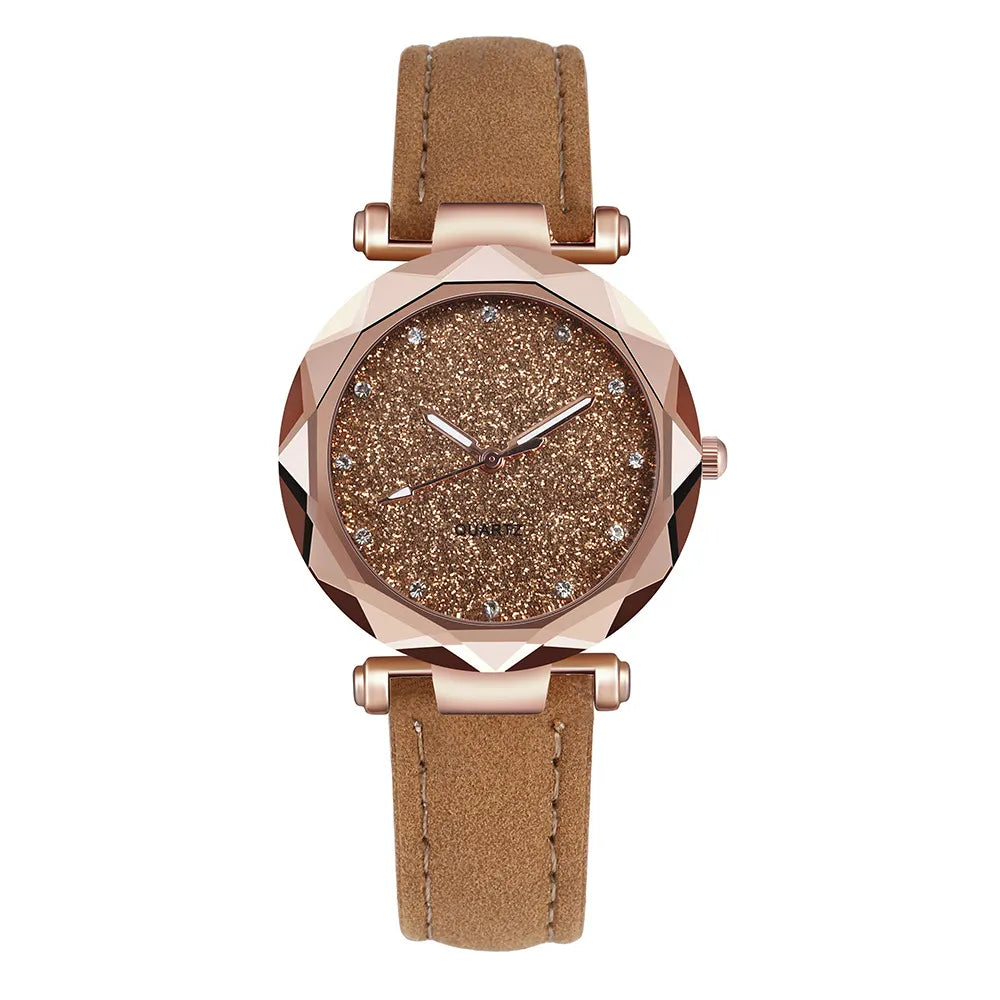 Elegant modern watch adorned with sparkling rhinestones