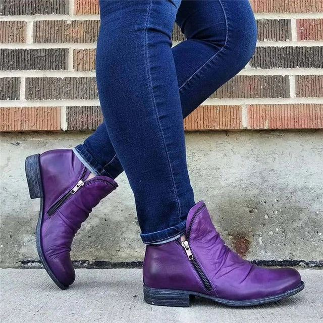 Chic Women's Zip-Up Ankle Boots