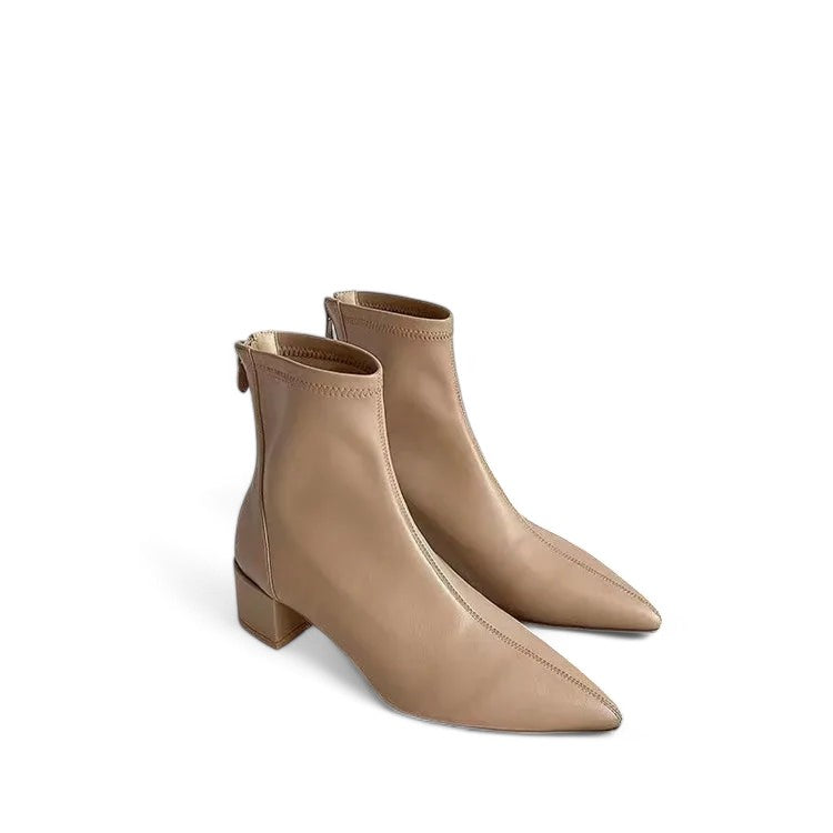 Chic Pointed-Toe Women's Boots with Back Zipper Closure