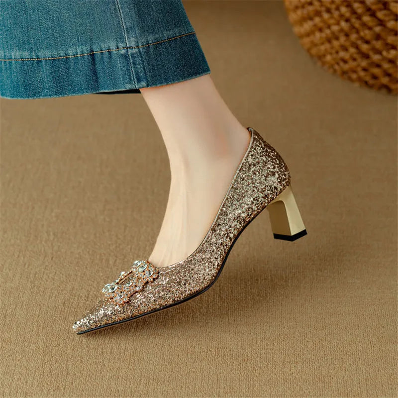 Gloria - Elegant Heels with Sparkles for a Dazzling Style