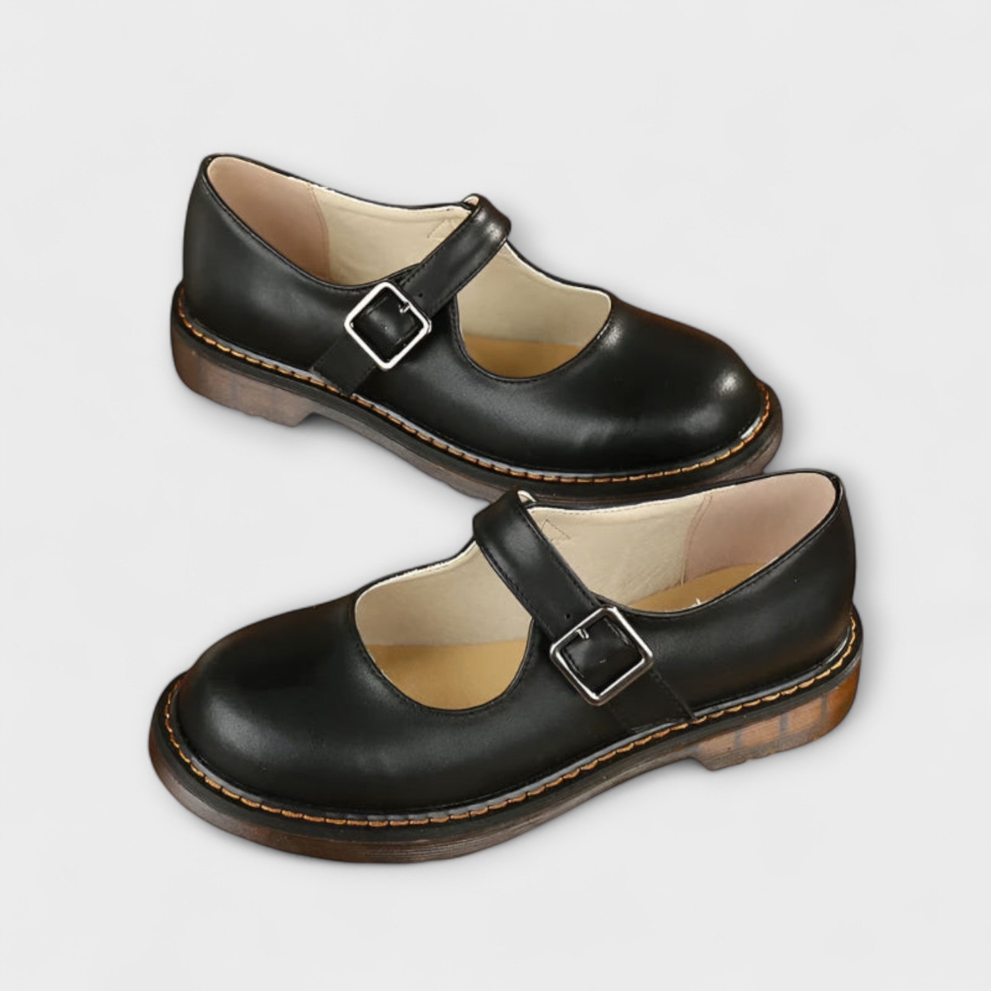 Women's Vintage Mary Jane Shoes – Stylish Leather Shoes with a Strap and a Comfortable Sole