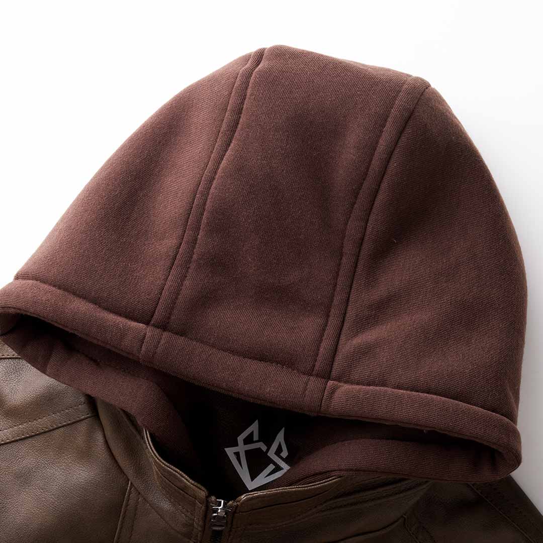 Parker - Vegan Leather Jacket with Hood