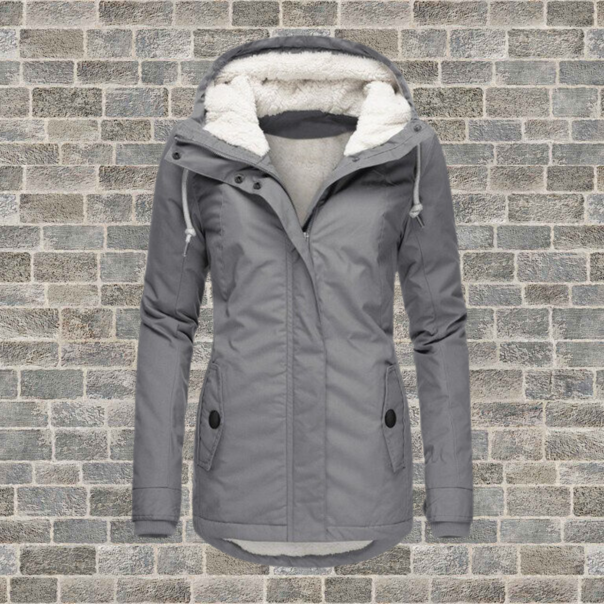 Jenna – Ultra Comfortable Sherpa Hoodie Coat for a Cozy and Elegant Look