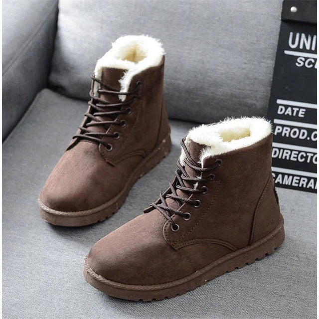 Women's Fur-Lined Lace-Up Winter Boots