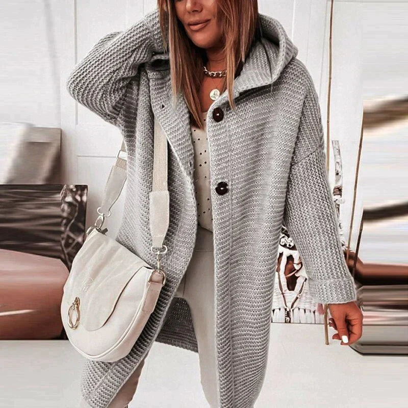 Audrey | Women's Cozy Hooded Knitted Cardigan Jacket for Ultimate Comfort