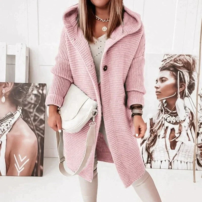 Audrey | Women's Cozy Hooded Knitted Cardigan Jacket for Ultimate Comfort